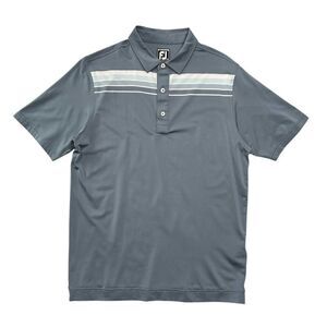 FootJoy Golf Polo Men's Size Medium Grey Athletic Fit Stretch Golf Shirt